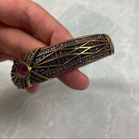 Heidi Daus pink and navy magnetic clasp bangle - Picture 2 of 7